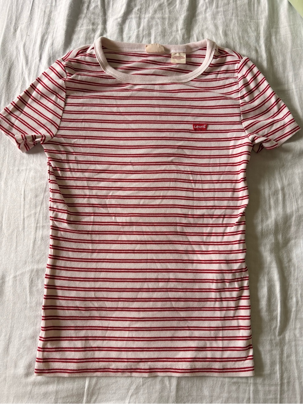 Levi's White Tee with Red Stripes - Short Sleeve